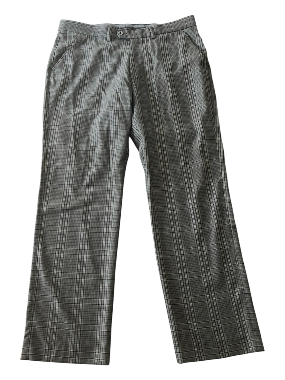 Galvin Green Grey/Green/Black Plaid Straight Leg Golf Pants (36x30)